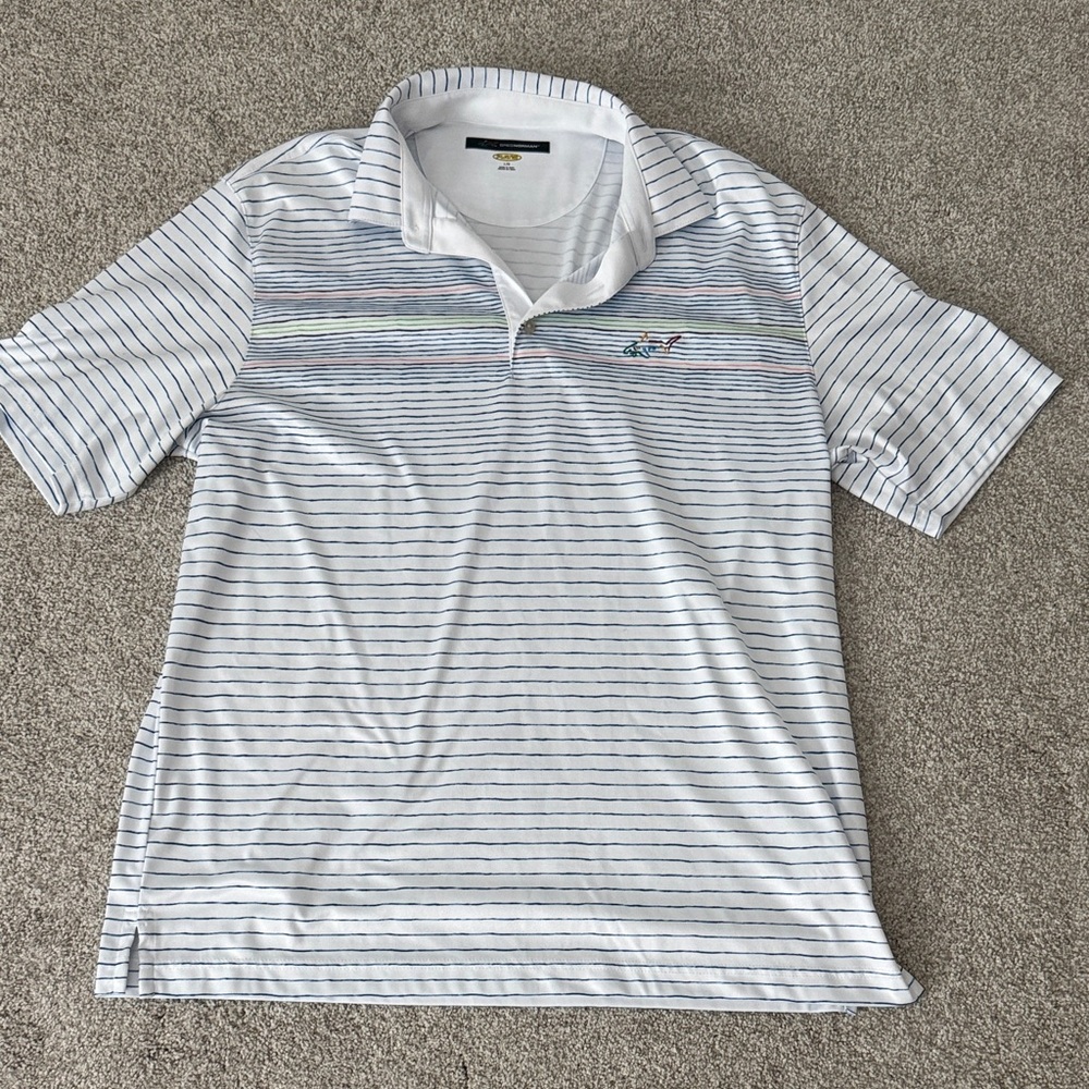 Greg Norman Striped Performance Polo Shirt